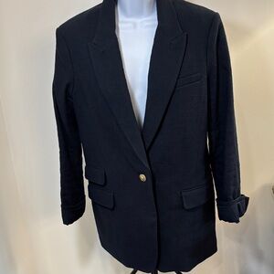 Rag & Bone Navy Linen Women's Blazer